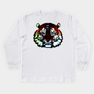 tiger head clip art Kids Long Sleeve T-Shirt